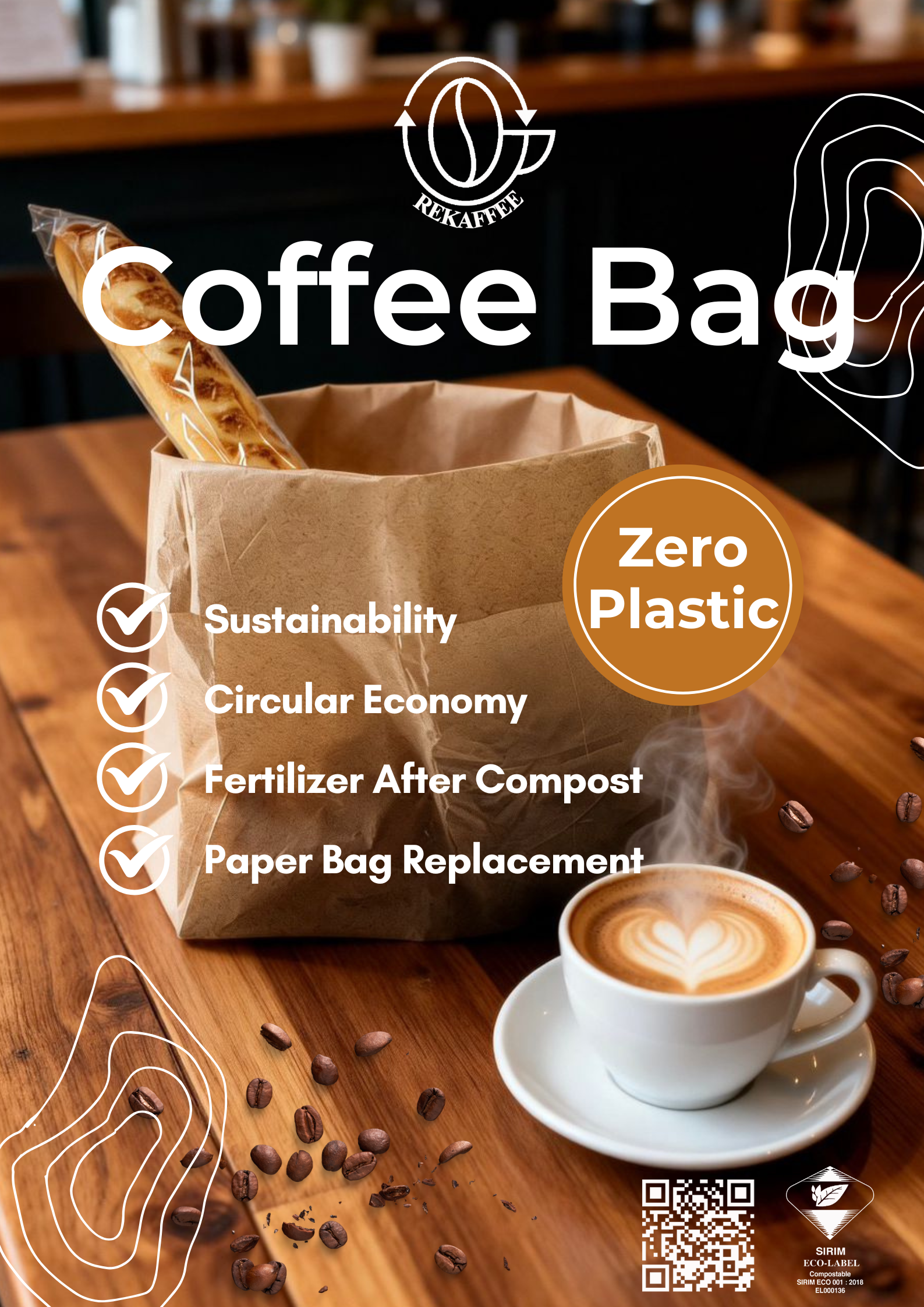 REKAFFEE Coffee Bag — zero plastic, compostable food packaging
